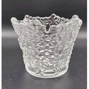 PartyLite 3D Hydrangea Scallop Rim Glass Votive Candle Holder Retired P7283